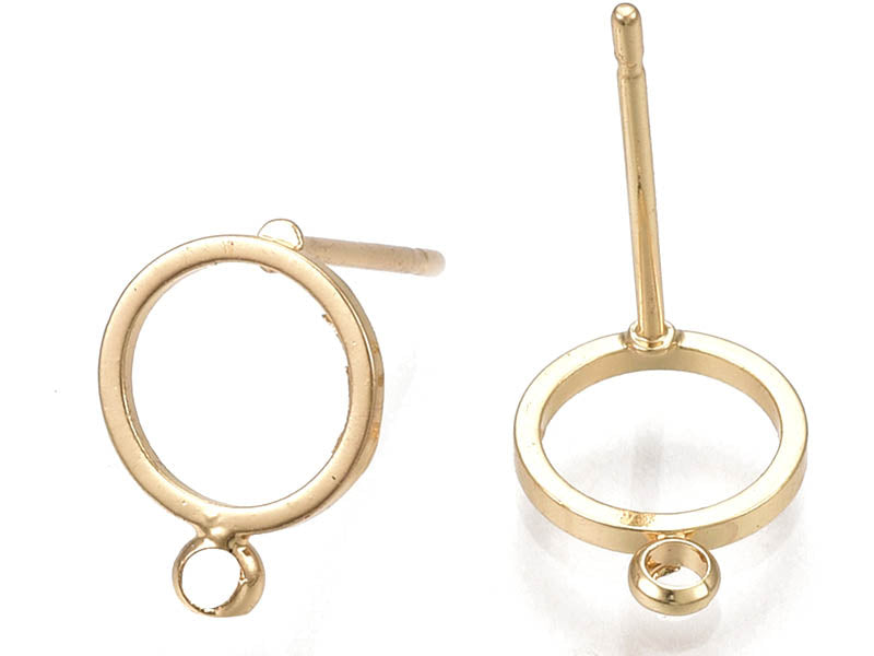 achat Paire de boucles d'oreilles anneau - doré à l'or fin 18k - 12,5 mm