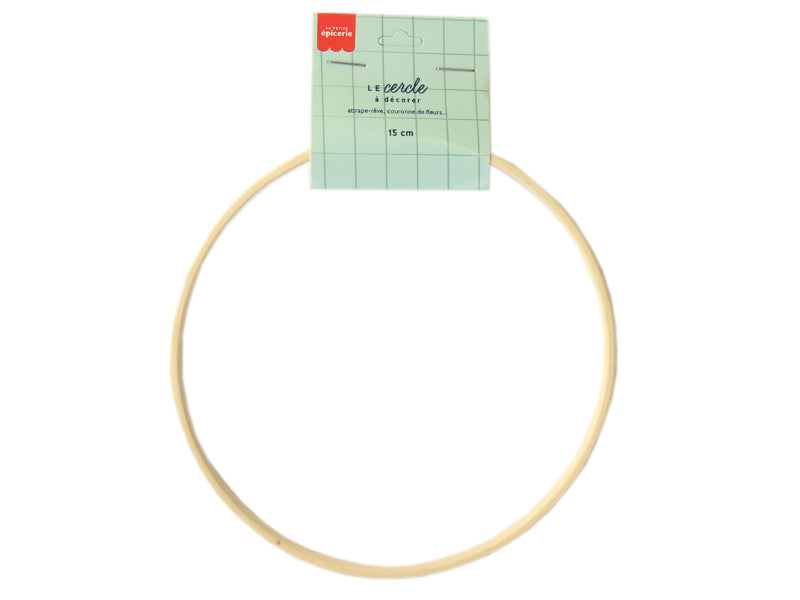 Achat Cercle en bois bambou à décorer - 15 cm