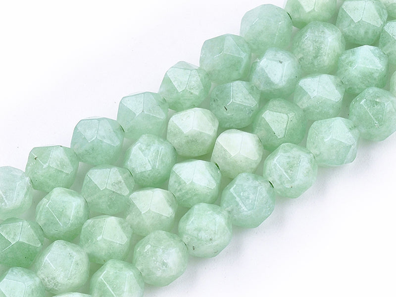 Achat Lot de 10 perles naturelles géométriques à facettes - 6 mm - Jade de Birmanie