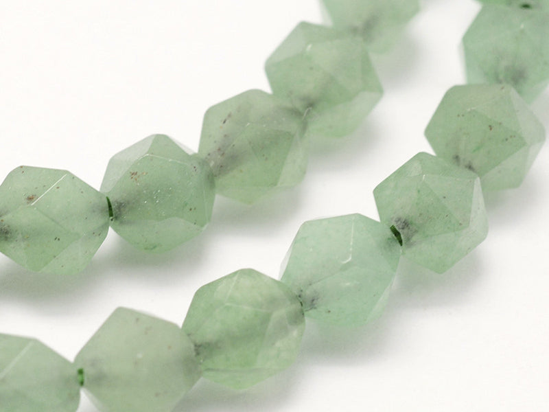 Achat Lot de 10 perles naturelles géométriques à facettes - 6 mm - Aventurine