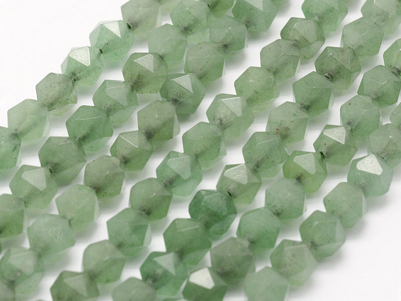 achat Lot de 10 perles naturelles géométriques à facettes - 6 mm - Aventurine