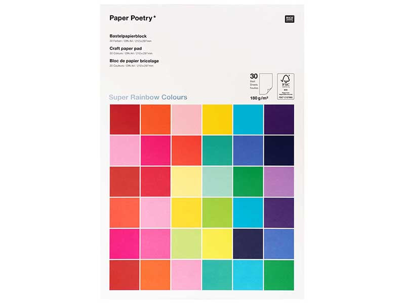 Achat Bloc de papier bricolage - Super Rainbow Colours