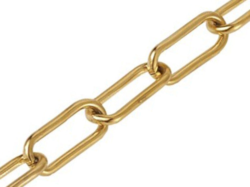 Achat Chaine trombone dorée 17x7 mm  -  acier inoxydable 304  x 20 cm