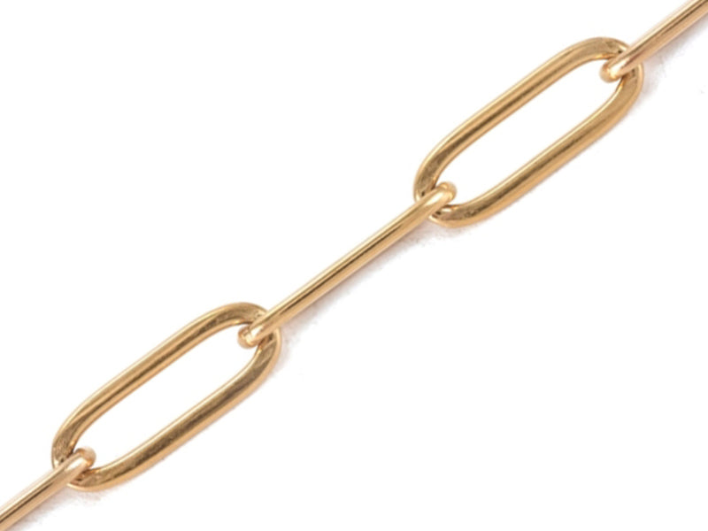 Achat Chaine trombone dorée 12x4 mm  -  acier inoxydable 304  x 20 cm