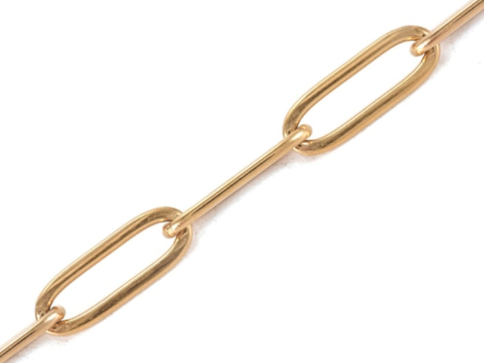 Achat Chaine trombone dorée 12x4 mm  -  acier inoxydable 304  x 20 cm