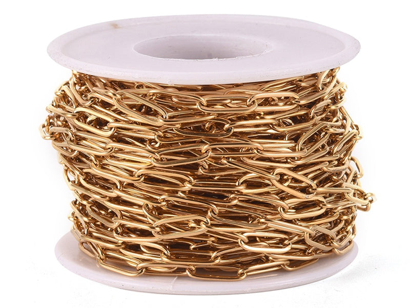 achat Chaine trombone dorée 12x4 mm  -  acier inoxydable 304  x 20 cm