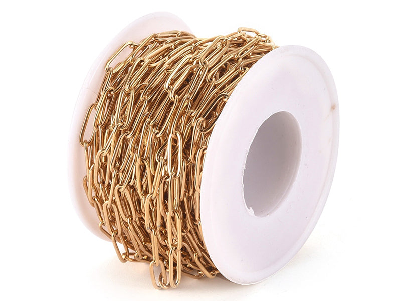 achat Chaine trombone dorée 12x4 mm  -  acier inoxydable 304  x 20 cm