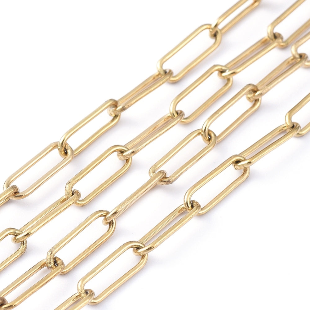 achat Chaine trombone dorée 10x3 mm  -  acier inoxydable 304  x 20 cm