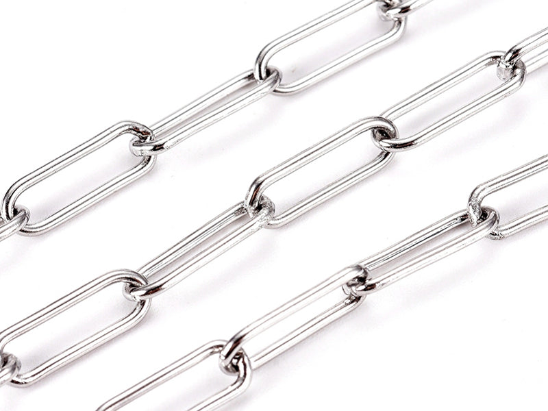 achat Chaine trombone argentée 10x3 mm  -  acier inoxydable 304  x 20 cm