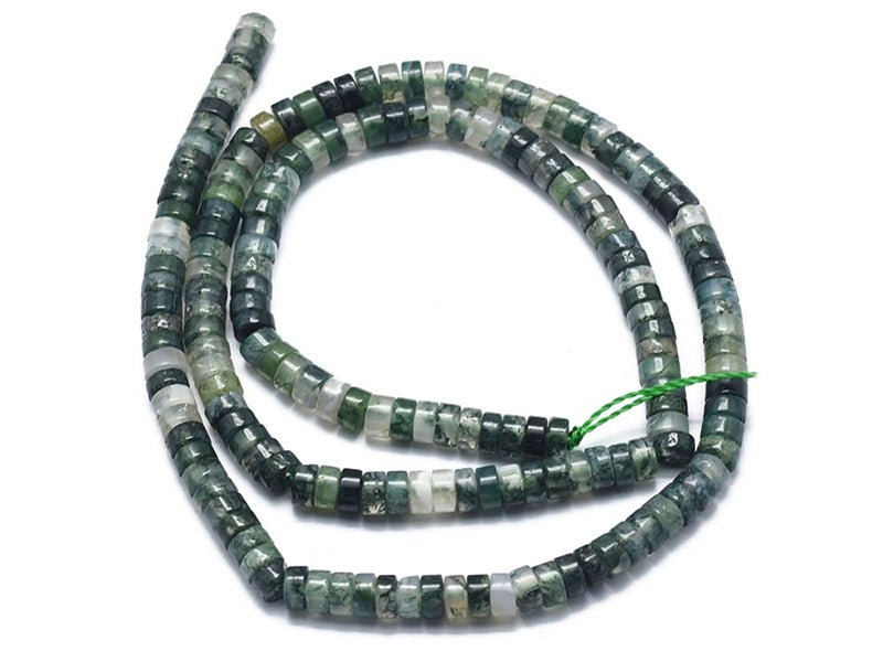 Achat 100 perles heishi naturelles 4 mm - agate mousse