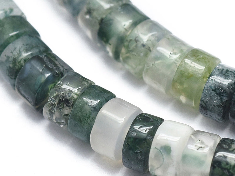 Achat 100 perles heishi naturelles 4 mm - agate mousse