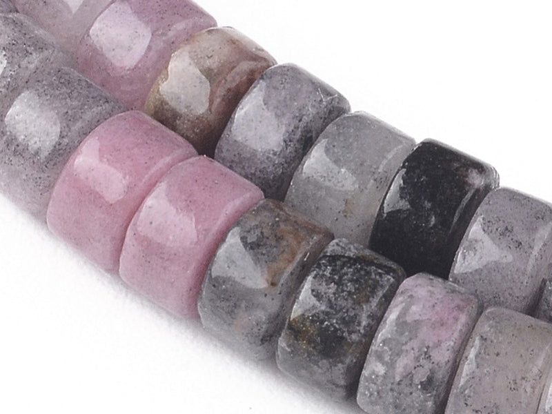 Achat 100 perles heishi naturelles 4 mm - jade naturel mauve