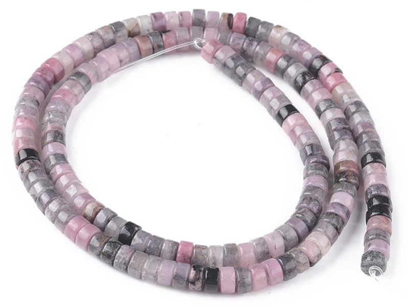 Achat 100 perles heishi naturelles 4 mm - jade naturel mauve