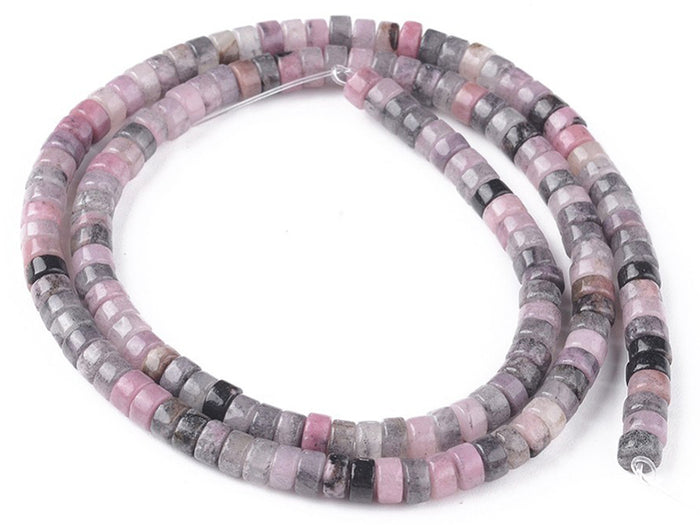 Achat 100 perles heishi naturelles 4 mm - jade naturel mauve