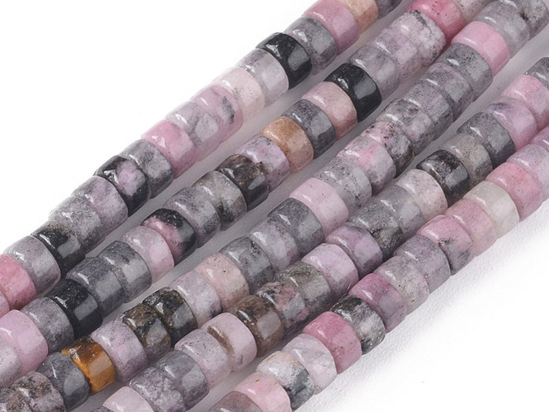 achat 100 perles heishi naturelles 4 mm - jade naturel mauve