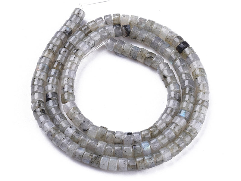 Achat 100 perles heishi naturelles 4 mm - labradorite grise