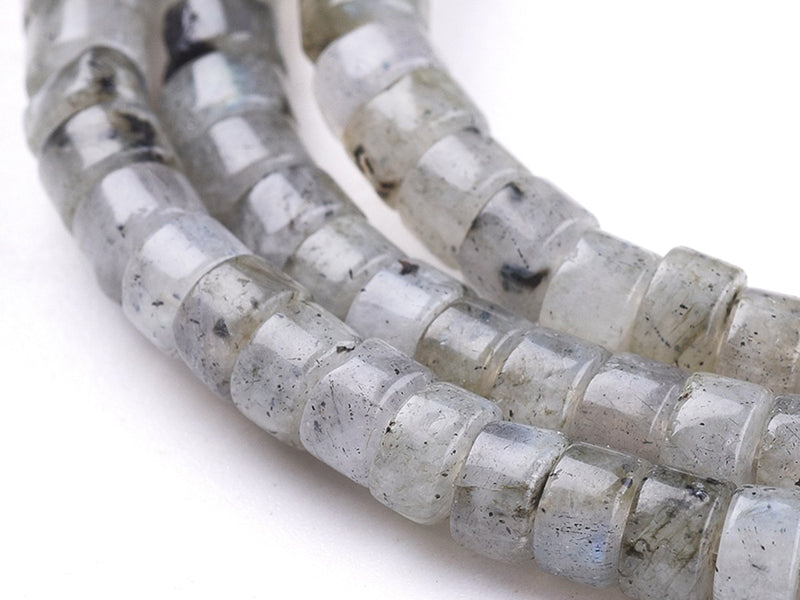 Achat 100 perles heishi naturelles 4 mm - labradorite grise