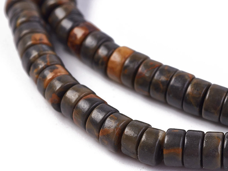 Achat 20 perles heishi naturelles 4 mm - jaspe marron