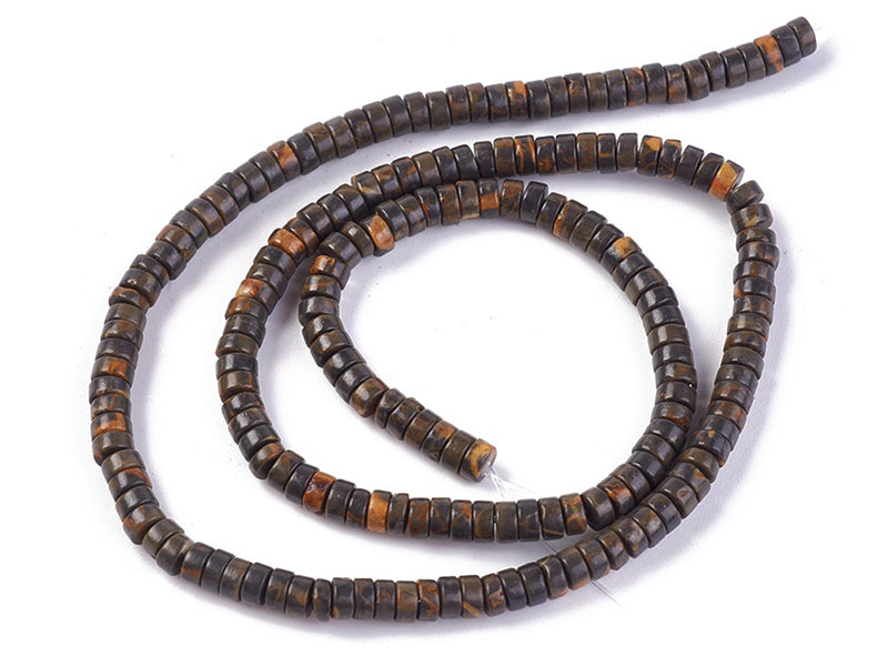 achat 20 perles heishi naturelles 4 mm - jaspe marron