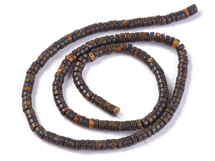 Achat 20 perles heishi naturelles 4 mm - jaspe marron