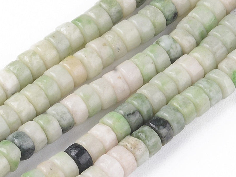 Achat 100 perles heishi naturelles 4 mm - jade du Qinghai