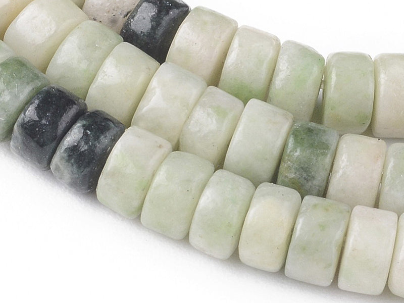 Achat 100 perles heishi naturelles 4 mm - jade du Qinghai