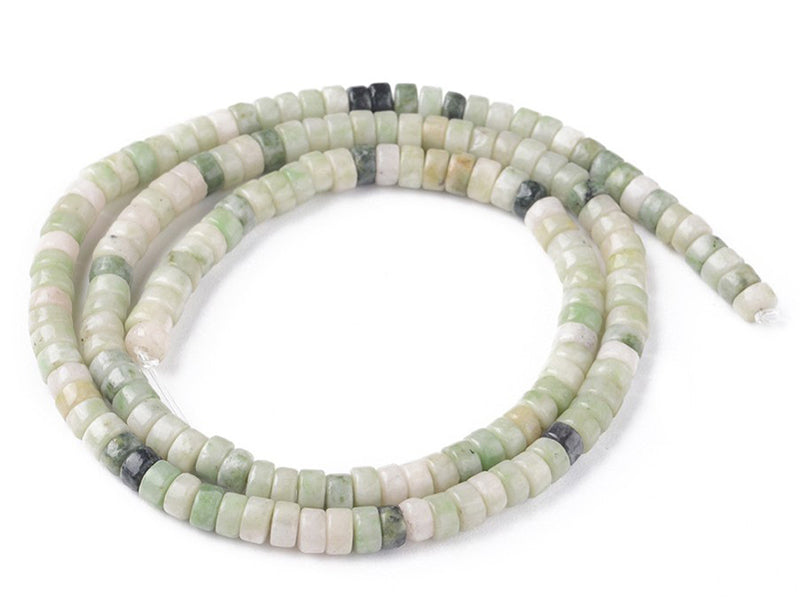 achat 100 perles heishi naturelles 4 mm - jade du Qinghai