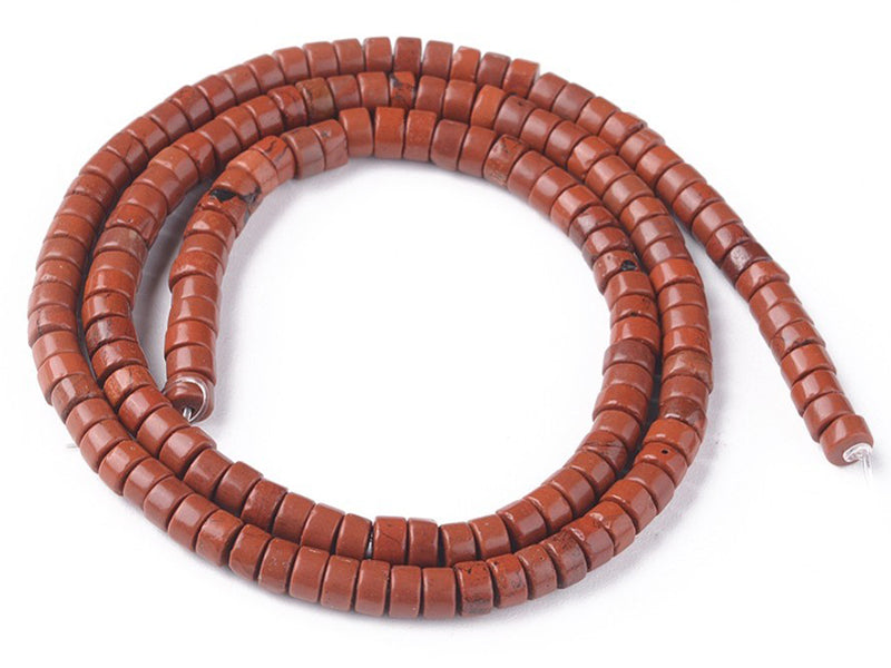 Achat 100 perles heishi naturelles 4 mm - jaspe rouge
