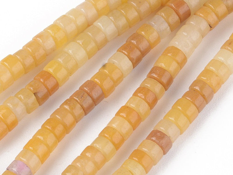 Achat 100 perles heishi naturelles 4 mm - topaze