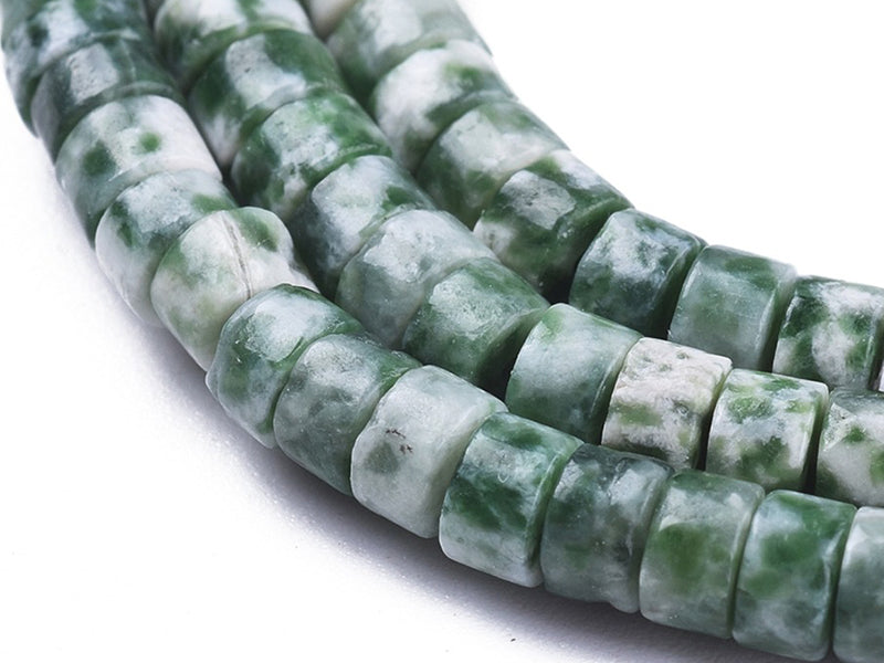 Achat 100 perles heishi naturelles 4 mm - jaspe vert