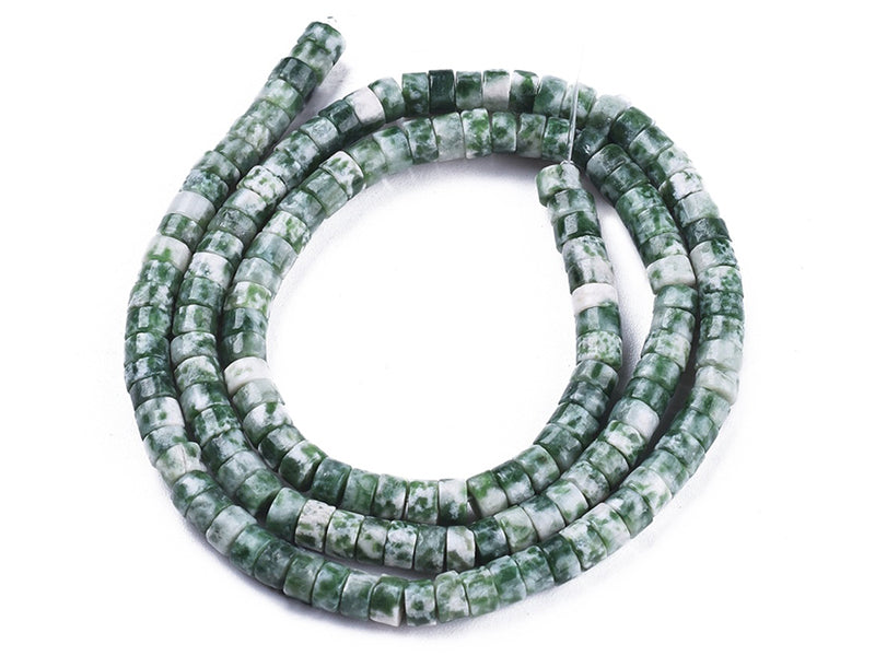 Achat 100 perles heishi naturelles 4 mm - jaspe vert