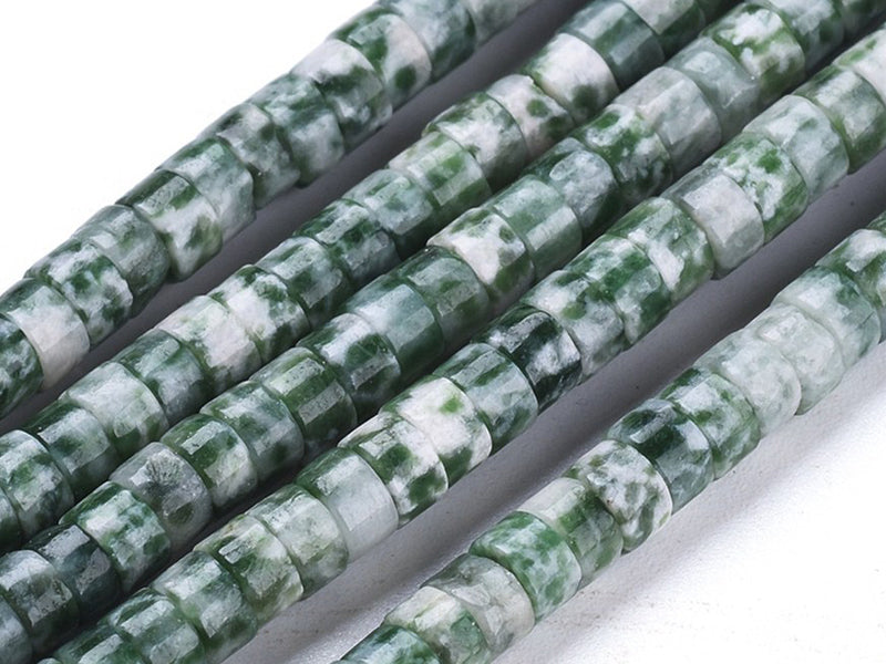 achat 100 perles heishi naturelles 4 mm - jaspe vert