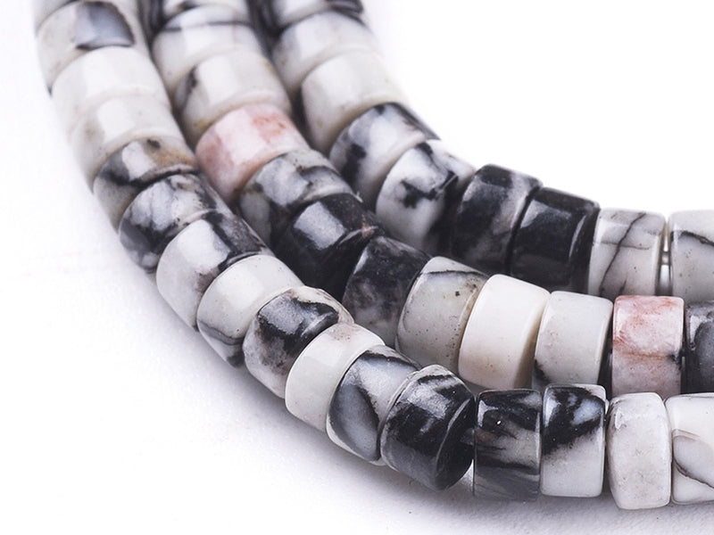 Achat 100 perles heishi naturelles 4 mm - jaspe Netstone