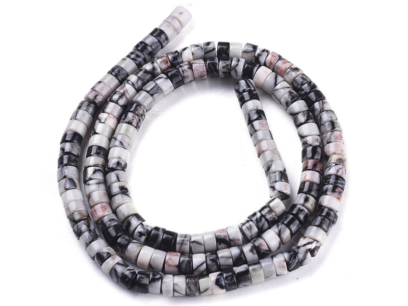 Achat 100 perles heishi naturelles 4 mm - jaspe Netstone