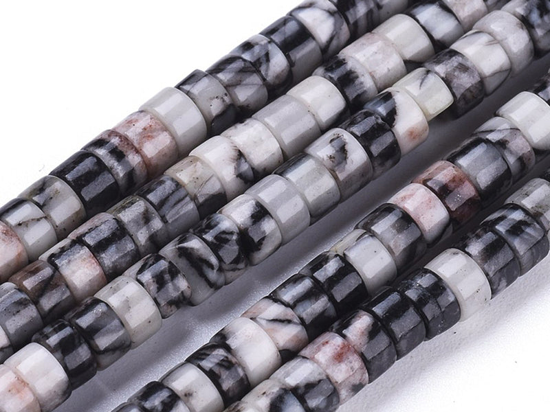 achat 100 perles heishi naturelles 4 mm - jaspe Netstone