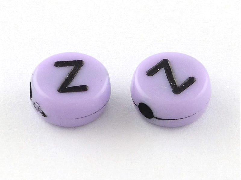 Achat 200 perles rondes en plastique - lettres alphabet - couleurs pastel