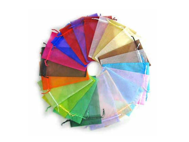Achat 100 pochettes colorées en organza