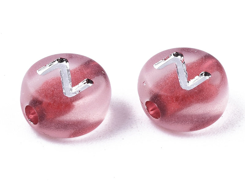 achat 200 perles rondes en plastique transclucide - lettres alphabet  - couleurs chaudes
