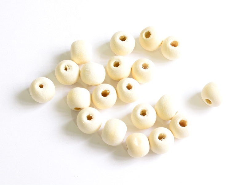 Achat 10 perles rondes en bois - 20 mm