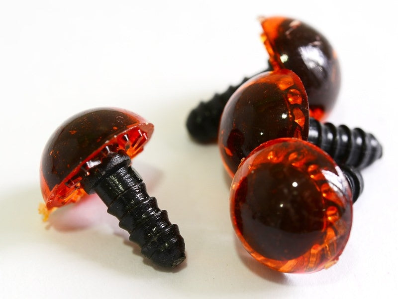 Achat 10 yeux animaux en plastique à clipser 14mm