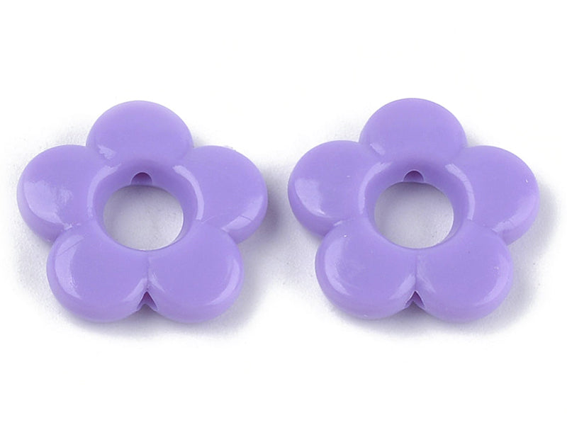 achat 50 perles fleurs évidées en plastique - multicolore