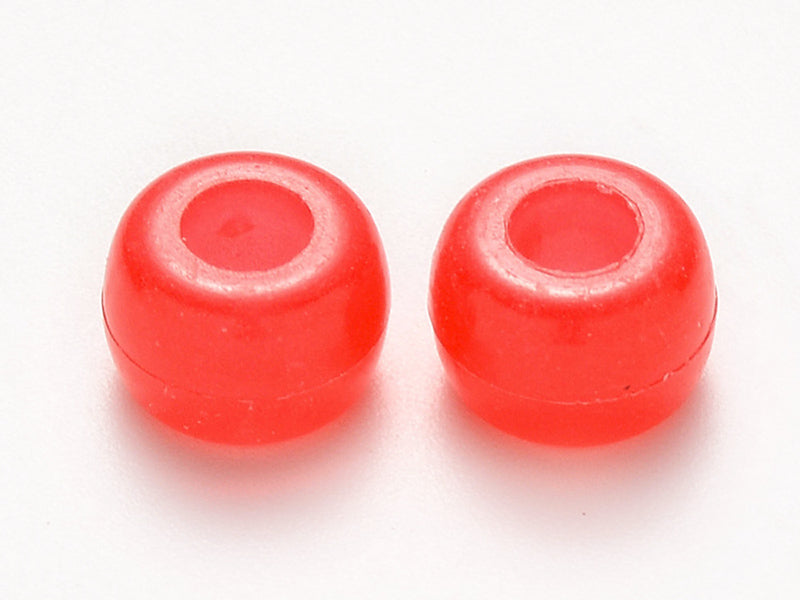 Achat 100 perles en plastiques basiques pour enfants - couleurs phosphorescentes et transclucides -  9x6 mm