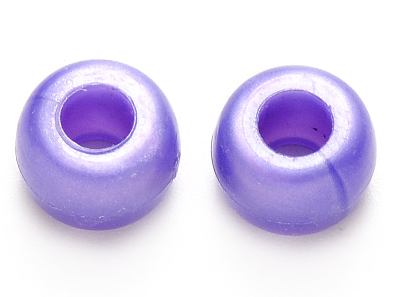 Achat 100 perles en plastiques basiques pour enfants - couleurs nacrées - 9x6 mm