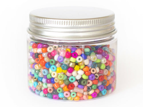 Achat Pot de 60 grammes de perles de rocailles 3mm - multicolores