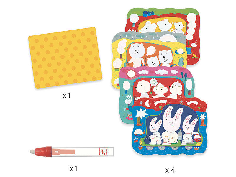 achat Pochette de coloriage des petits - coloriage magique - Caché en route