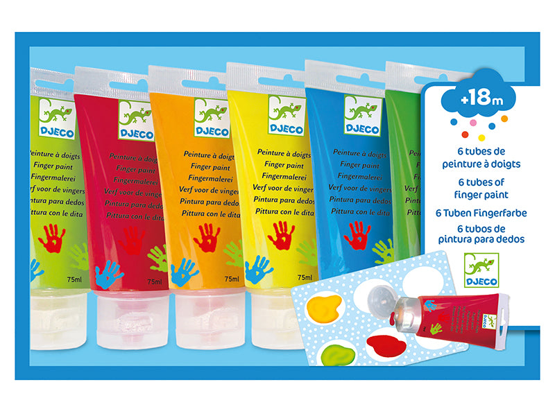 achat 6 tubes de peinture à doigts pour enfants