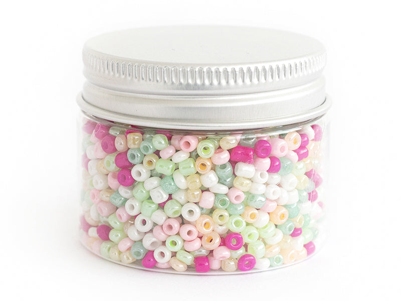 Achat Pot de 60 grammes de perles de rocailles 3mm - nuances printanières