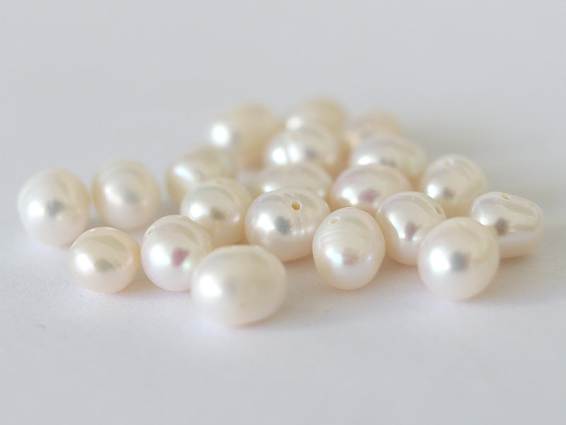 Achat 20 perles de culture - forme graine - 6/7 mm