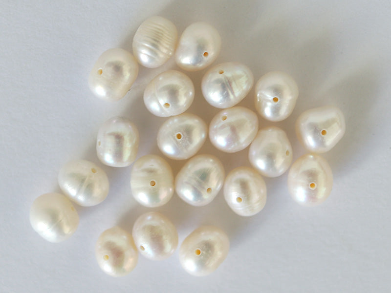 achat 20 perles de culture - forme graine - 6/7 mm
