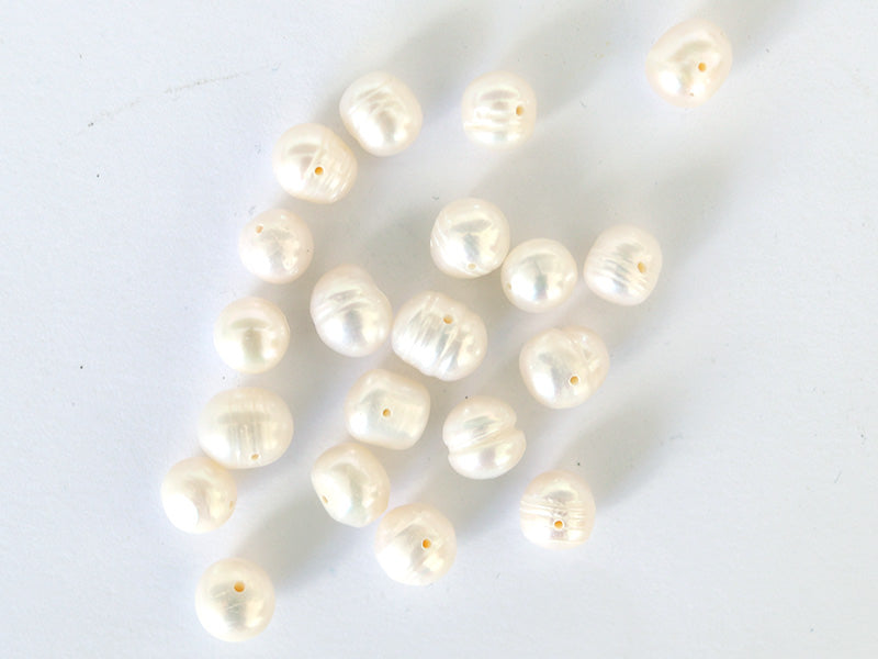 achat 20 perles de culture - forme graine - 8/9 mm